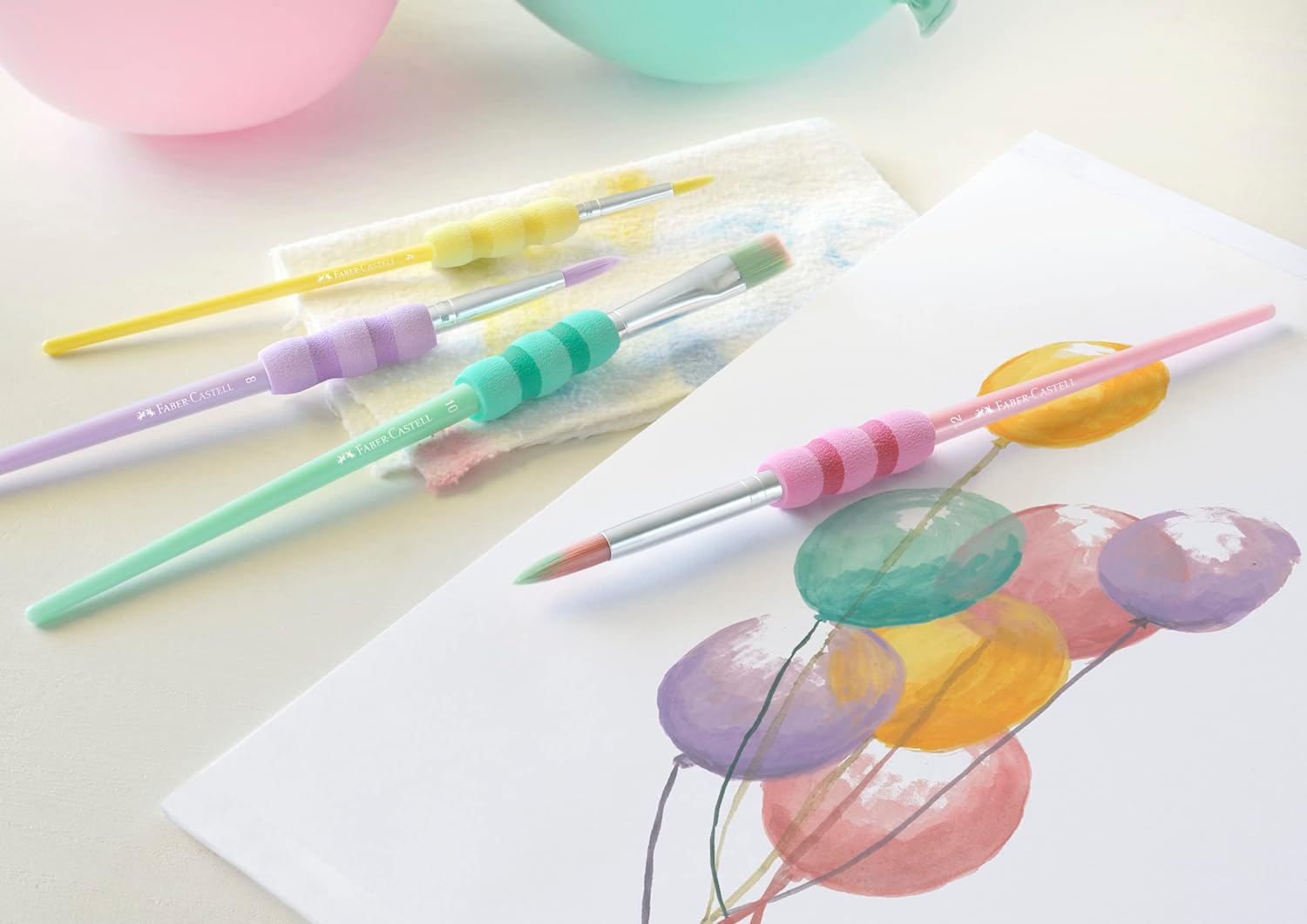 Faber-Castell Brush Set of 4 Pastel Soft Grip