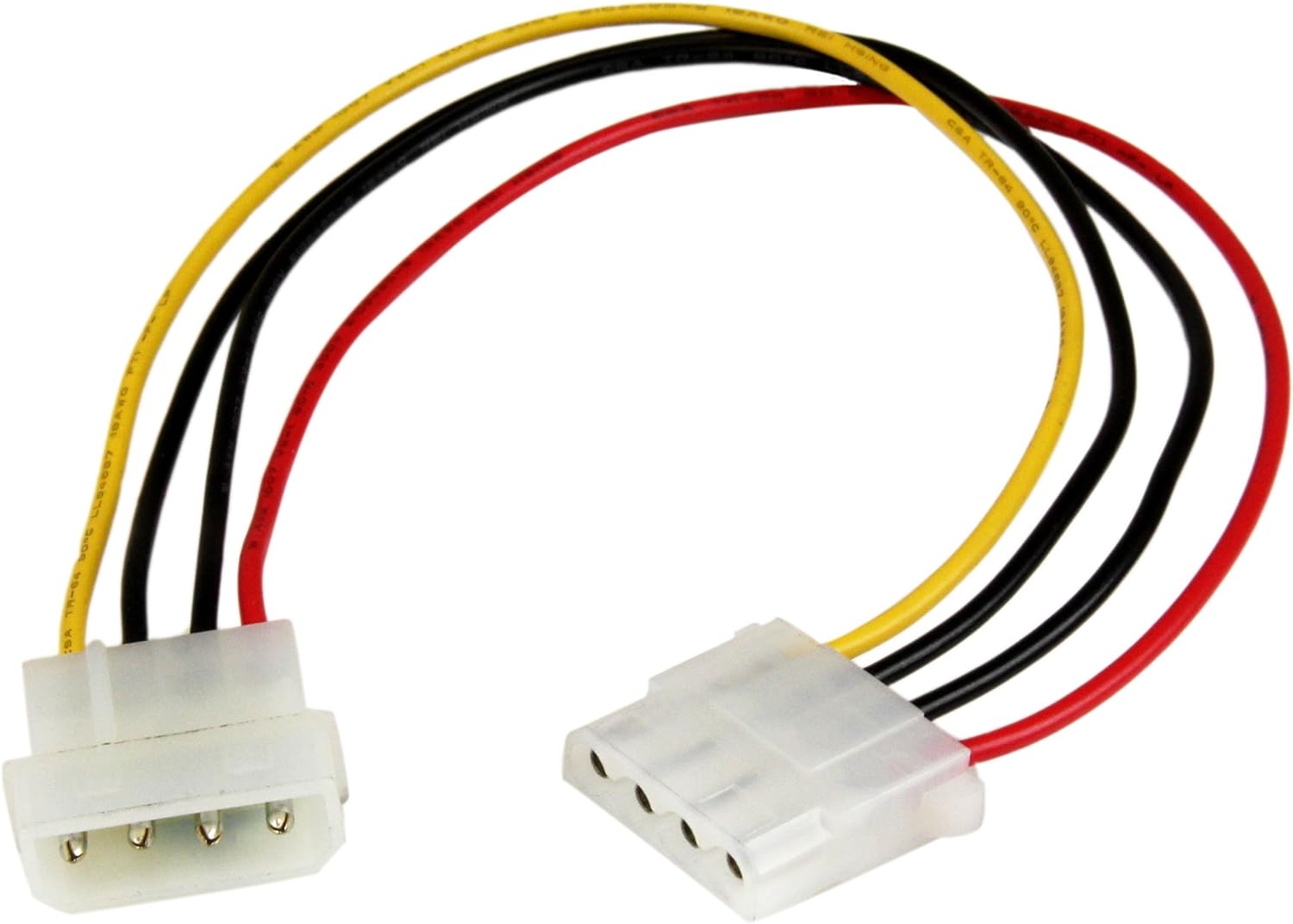 StarTech.com 12in Molex LP4 Power Extension Cable M/F - 4 pin Molex Power Connector&Power Extension Cable& C2G 15CM 5.25 LP4 Male Molex to 2 x LP4 Female Molex Cable Splitter/Extender, Black