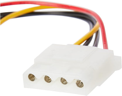 StarTech.com 12in Molex LP4 Power Extension Cable M/F - 4 pin Molex Power Connector&Power Extension Cable& C2G 15CM 5.25 LP4 Male Molex to 2 x LP4 Female Molex Cable Splitter/Extender, Black