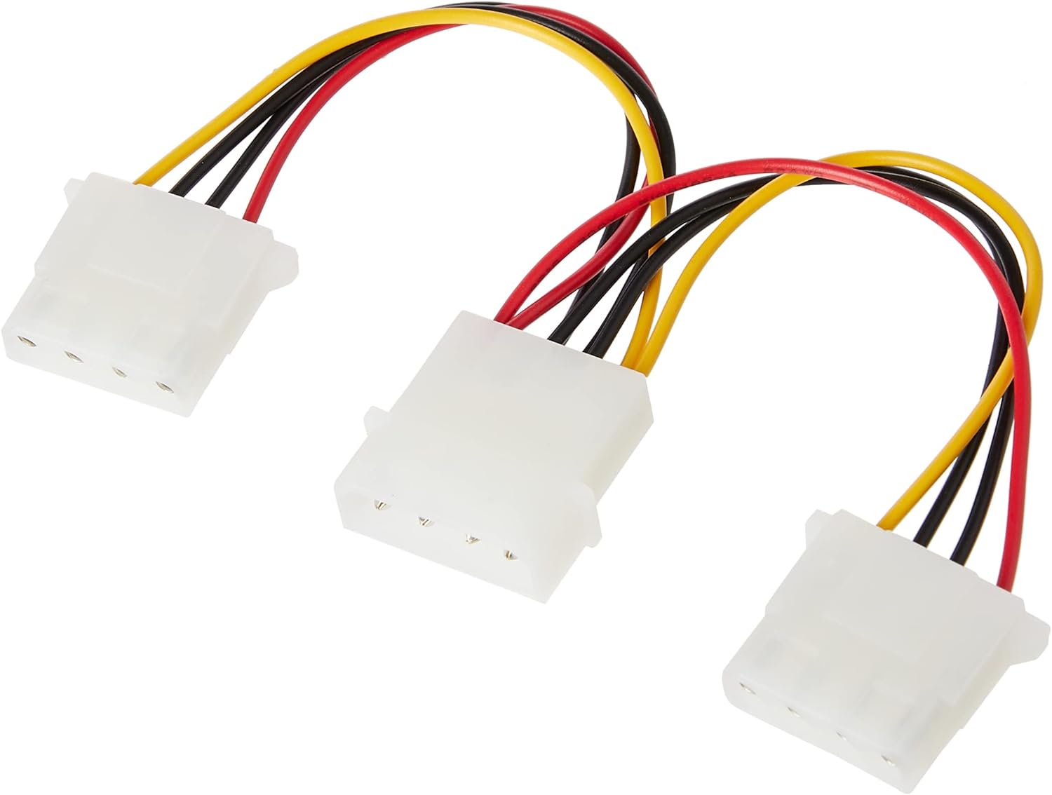 StarTech.com 12in Molex LP4 Power Extension Cable M/F - 4 pin Molex Power Connector&Power Extension Cable& C2G 15CM 5.25 LP4 Male Molex to 2 x LP4 Female Molex Cable Splitter/Extender, Black