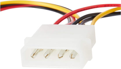 StarTech.com 12in Molex LP4 Power Extension Cable M/F - 4 pin Molex Power Connector&Power Extension Cable& C2G 15CM 5.25 LP4 Male Molex to 2 x LP4 Female Molex Cable Splitter/Extender, Black