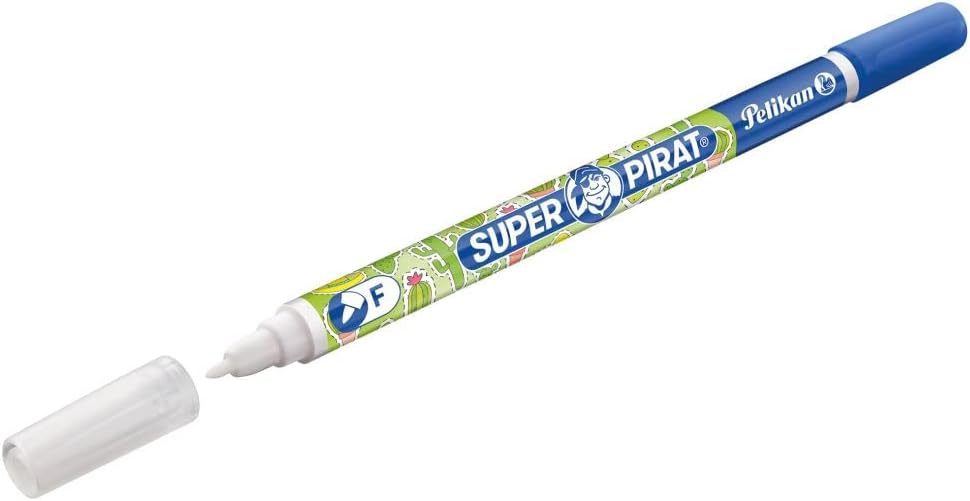 Pelikan 921742 - Corrector bolígrafo Super Pirat 850B de tinta de doble punta, punta de pluma correctora F, 2 piezas, kit escolar