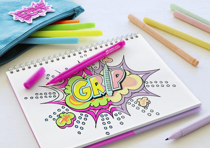 FABER-CASTELL 155312 - Grip Fasermaler Neon & Pastell, 10er Etui