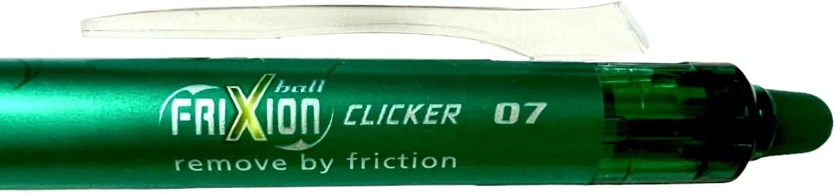 Pilot Frixion Clicker Retractable Erasable Rollerball 0.7 mm Tip - Green, Single Pen
