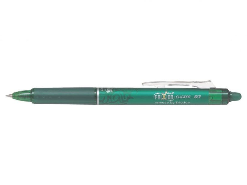 Pilot Frixion Clicker Retractable Erasable Rollerball 0.7 mm Tip - Green, Single Pen