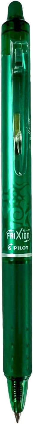 Pilot Frixion Clicker Retractable Erasable Rollerball 0.7 mm Tip - Green, Single Pen