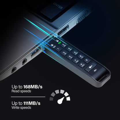 iStorage datAshur Personal2 8 GB - Unidad USB segura - Protegida por contraseña - Portátil - Cifrado de hardware de grado militar