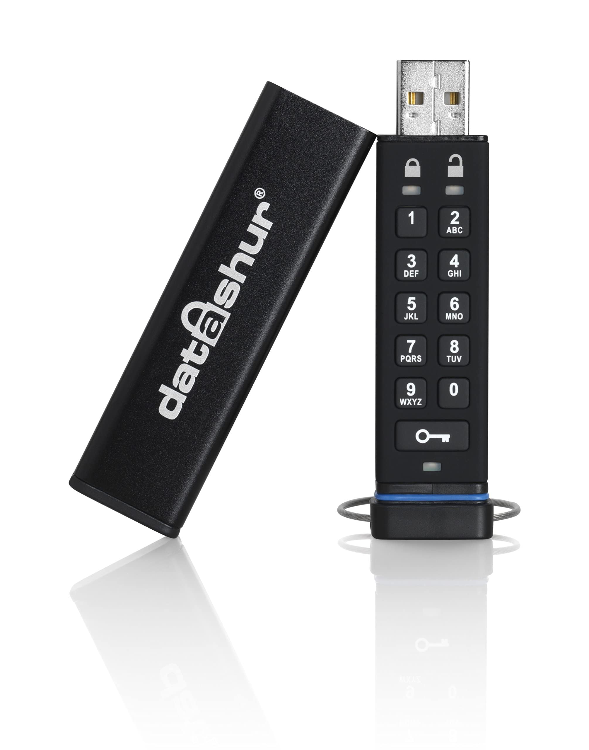 iStorage datAshur 8 GB Secure Flash Drive Password protected Dust & Water Resistant Portable Hardware Encryption
