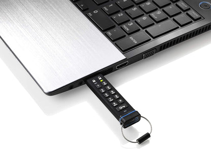 iStorage datAshur 8 GB Secure Flash Drive Password protected Dust & Water Resistant Portable Hardware Encryption