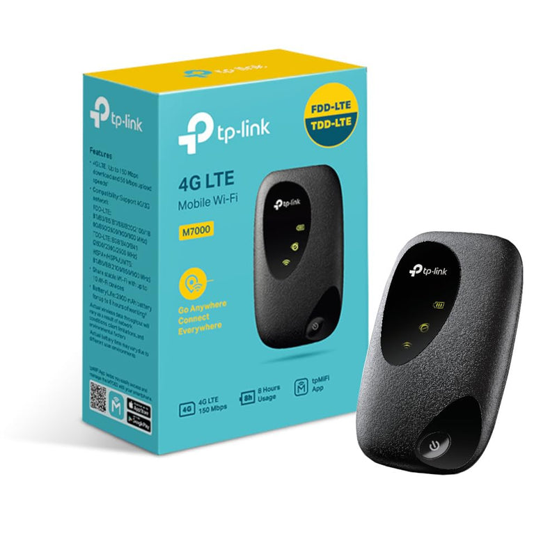 TP-Link 4G LTE Travel Mobile Mi-Fi Hotspot, Connection with Up to 10 Devices, Compatible with Most of the Network, With Long Lasting and Rechargeable Battery, Easy Management with tpMiFi App (M7000
