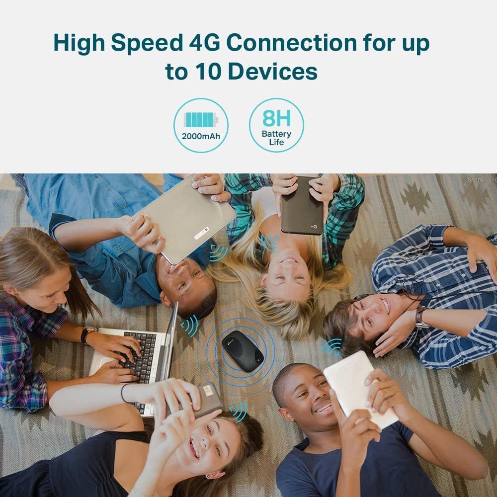 TP-Link 4G LTE Travel Mobile Mi-Fi Hotspot, Connection with Up to 10 Devices, Compatible with Most of the Network, With Long Lasting and Rechargeable Battery, Easy Management with tpMiFi App (M7000