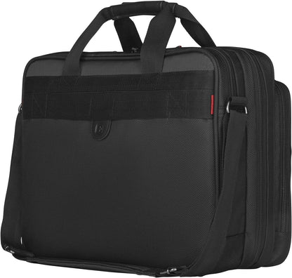 Wenger Legacy Briefcase, Laptop Bag over Shoulder, Fits up to 16″ Laptop, 15 l, Unisex, Ideal for Office Business Uni School, Black/Grey