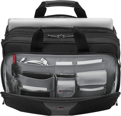 Wenger Legacy Briefcase, Laptop Bag over Shoulder, Fits up to 16″ Laptop, 15 l, Unisex, Ideal for Office Business Uni School, Black/Grey