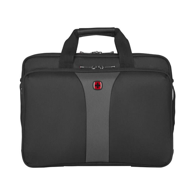 Wenger Legacy Briefcase, Laptop Bag over Shoulder, Fits up to 16″ Laptop, 15 l, Unisex, Ideal for Office Business Uni School, Black/Grey