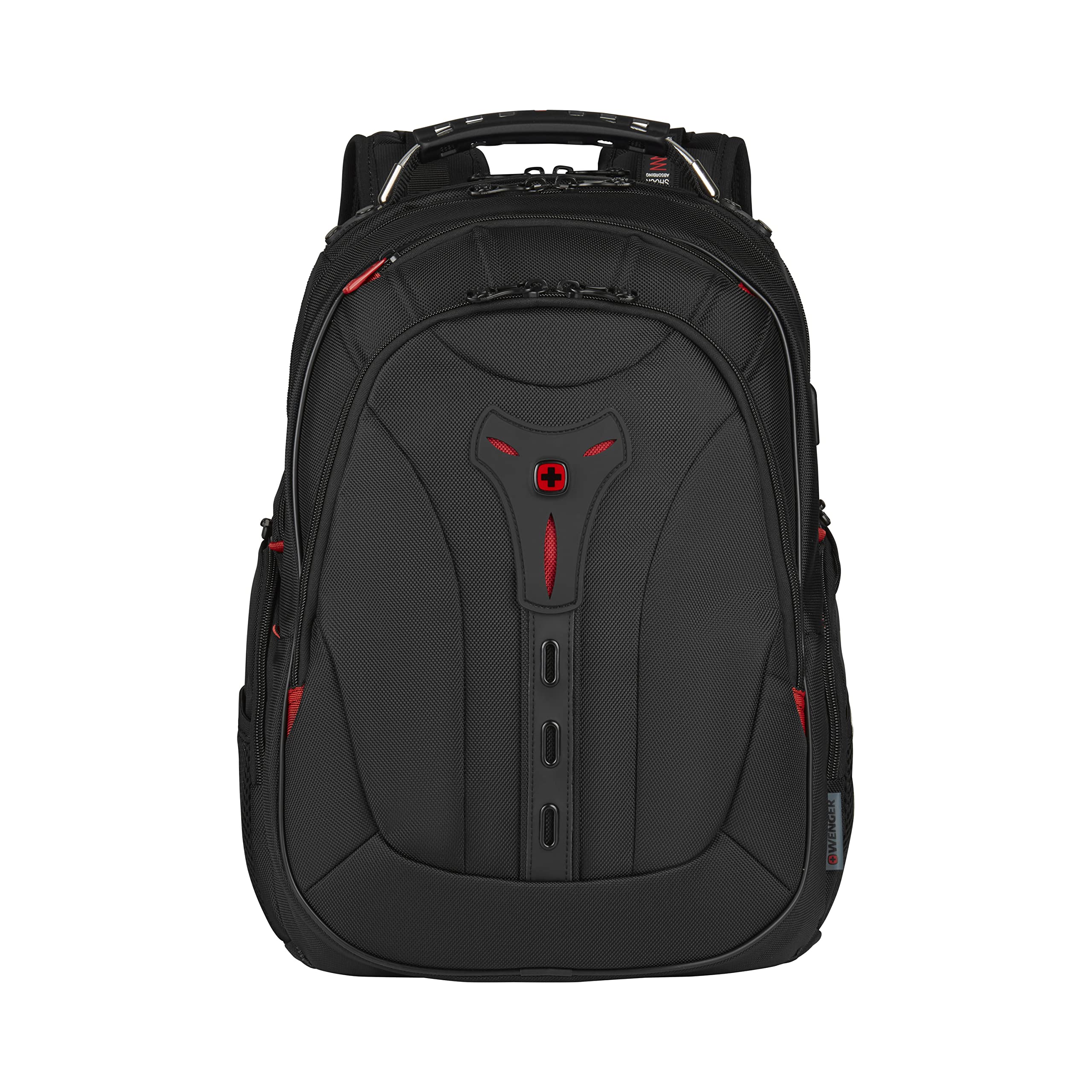 Wenger 606492 Pegasus Ballistic Deluxe 14'/16' Expandable Laptop Backpack, Padded Laptop Compartment with SmartCharge USB Port in Black (25 litres