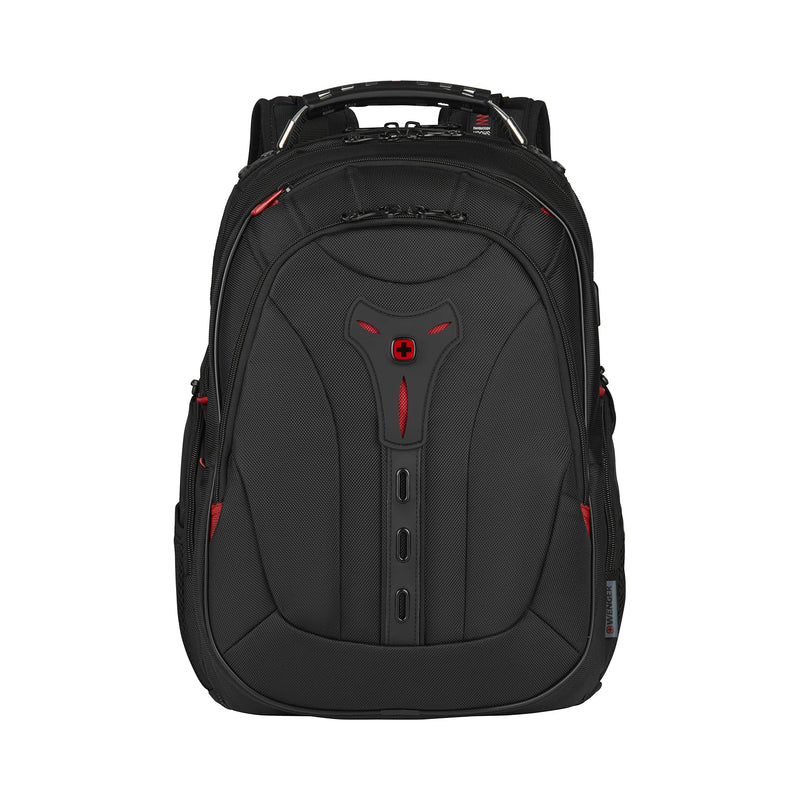 Wenger 606492 Pegasus Ballistic Deluxe 14'/16' Expandable Laptop Backpack, Padded Laptop Compartment with SmartCharge USB Port in Black (25 litres
