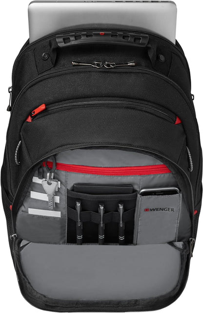 Wenger Legacy Laptop Backpack, Fits up to 16″ Laptop, 21 l, Unisex, Ideal for Business Uni School Travel, Black/Grey