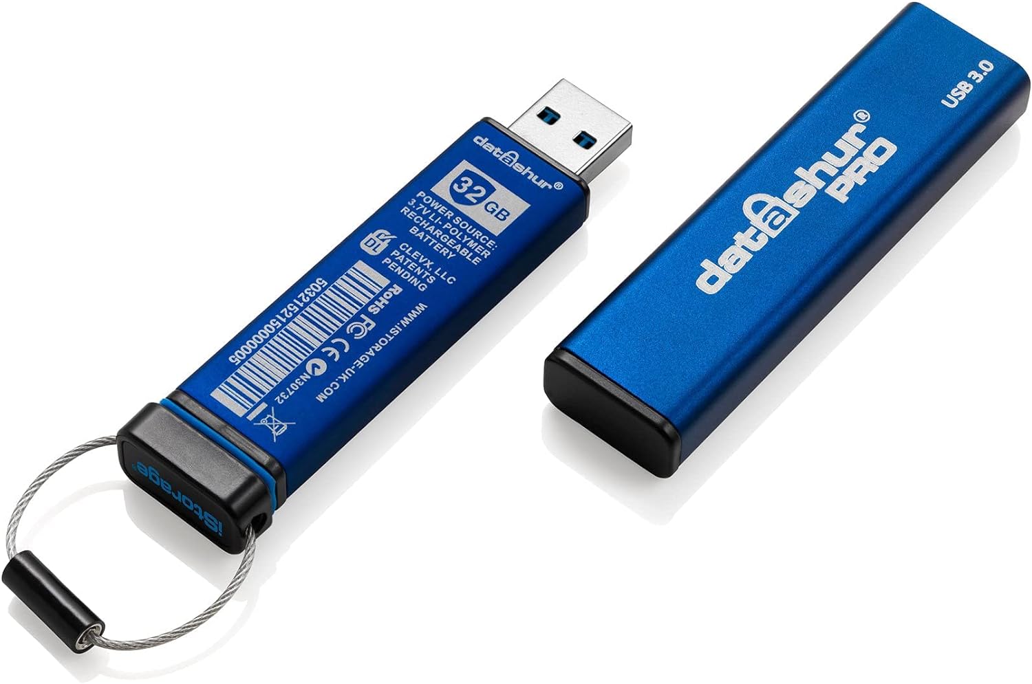 iStorage datAshur PRO 32 GB Encrypted USB Memory Stick FIPS 140-2 Level 3 Certified Password protected Dust/Water Resistant