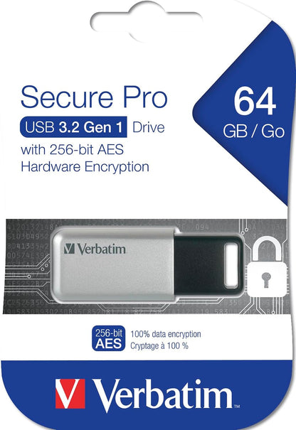 Verbatim 98666 64 GB Secure Pro USB 3.0 Flash Drive