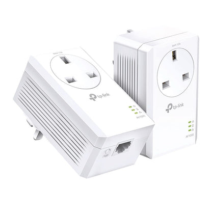 TP-Link TL-PA7017P KIT Gigabit Passthrough Powerline Starter Kit, Data transfer speed Up To 1000 Mbps, Ideal for HD/3D/4K video streaming and Online Gaming, No Configuration required, UK Plug