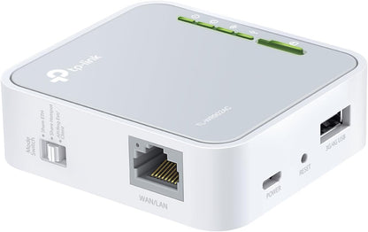 TP-Link AC750 Dual Band Wi-Fi Travel Router (Support Router Mode/Hotspot/Range Extender Mode/Client Mode/Access Point Mode, 1 USB 2.0 Port/1 Micro USB Port, 1 WPS Button, UK Plug (TL-WR902AC