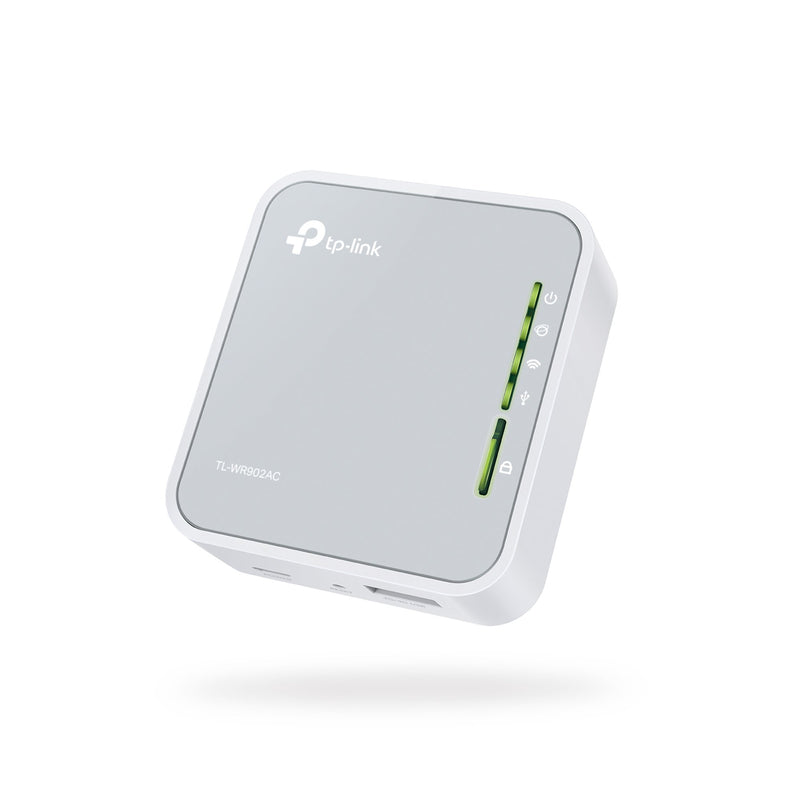 TP-Link AC750 Dual Band Wi-Fi Travel Router (Support Router Mode/Hotspot/Range Extender Mode/Client Mode/Access Point Mode, 1 USB 2.0 Port/1 Micro USB Port, 1 WPS Button, UK Plug (TL-WR902AC