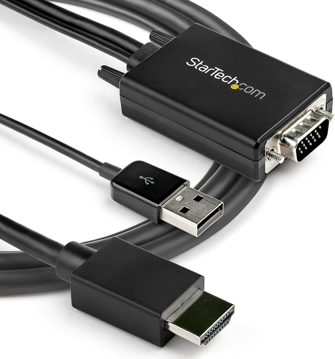 StarTech.com 2m VGA to HDMI Converter Cable with USB Audio Support & Power - Analog to Digital Video Adapter Cable to connect a VGA PC to HDMI Display - 1080p Male to Male Monitor Cable (VGA2HDMM2M