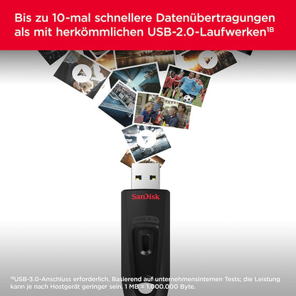 SanDisk Ultra USB 3.0 Flash-Laufwerk 512 GB (SecureAccess Software, Passwortschutz, Übertragungsgeschwindigkeit von bis zu 130 MB/s