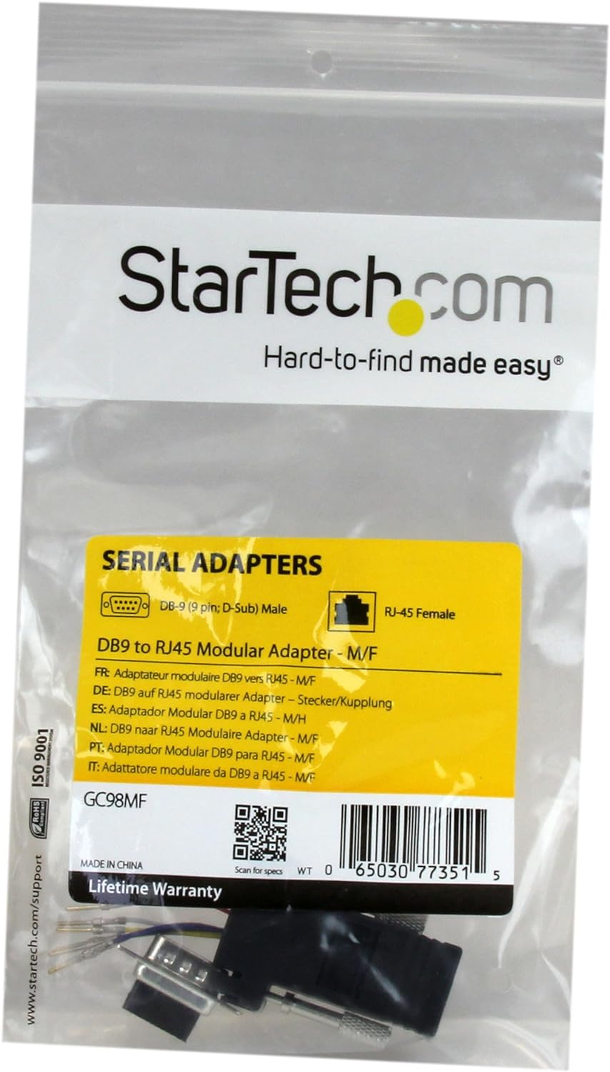 StarTech.com DB9 to RJ45 Modular Adapter - M/F - Serial adapter - DB-9 (M) to RJ-45 (F) (GC98MF