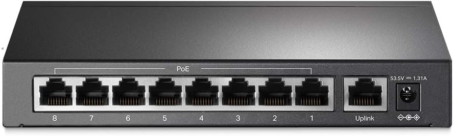 TL-Link TL-SF1009P 9-Port 10/100Mbps Desktop Switch with 8-Port PoE+, Plug and play No Configuration Required