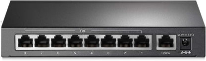 TL-Link TL-SF1009P 9-Port 10/100Mbps Desktop Switch with 8-Port PoE+, Plug and play No Configuration Required