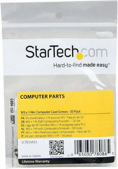 StarTech.com PC Mounting Computer Screws M3 x 1/4in Long Standoff - Screw kit - 0.2 in (pack of 50) - SCREW