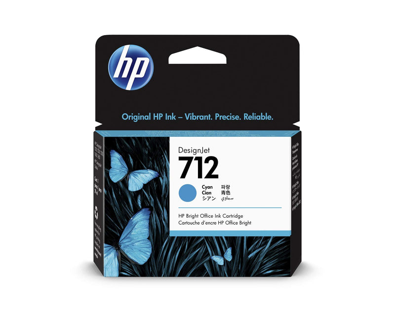 HP 712 3ED67A Cyan 29-ml Genuine HP Ink Cartridge with Original HP Ink, for DesignJet T650, T630, T250, T230 & Studio Large Format Plotter Printers and HP 713 DesignJet Printhead