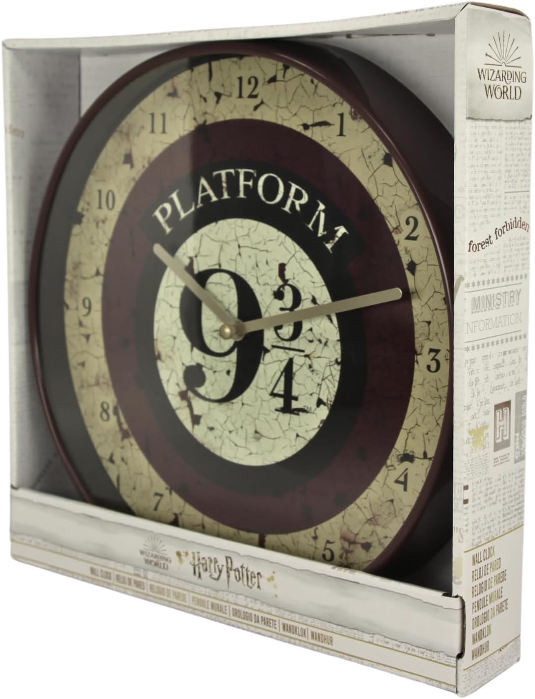 Harry Potter Platform 9¾ 10" Wall Clock in Gift Box-Official Merchandise, Multi-Coloured