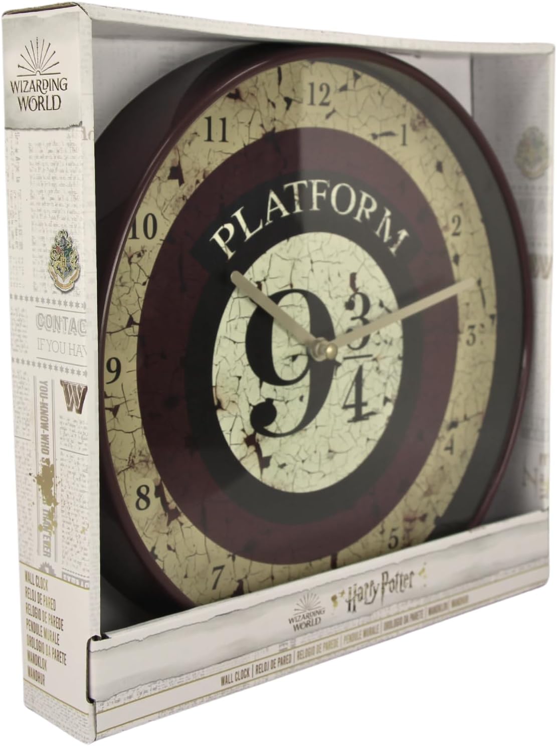 Harry Potter Platform 9¾ 10" Wall Clock in Gift Box-Official Merchandise, Multi-Coloured