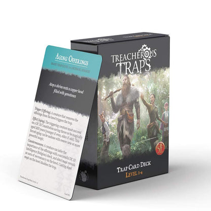 Dungeons and Dragons 5th Edition Deck of Cards – Treacherous Trap Deck: Lvl 1-4 by Nord Games – 50 Cards - Games for Adults and Kids – DND Books – Gaming Accessories - Compatible with D&D 5e