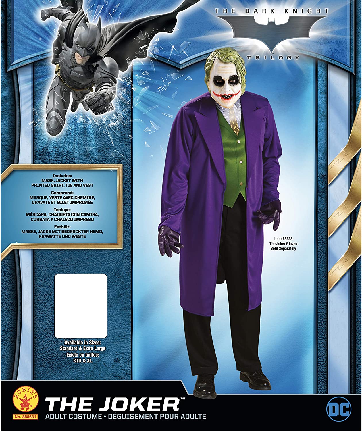 Rubie's 3888631 - The Joker Classic - Adult, Action Dress Ups en accessoires, One Size