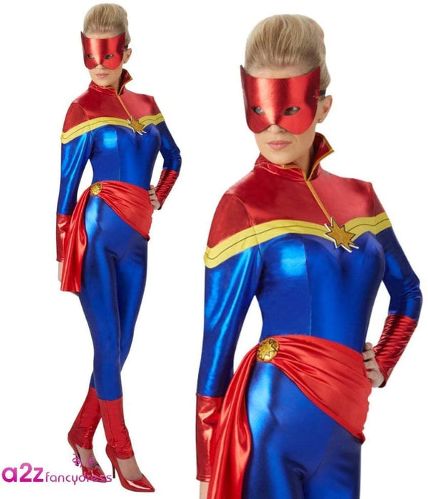 Rubie's Official Captain Marvel Costume, Ladies, Large