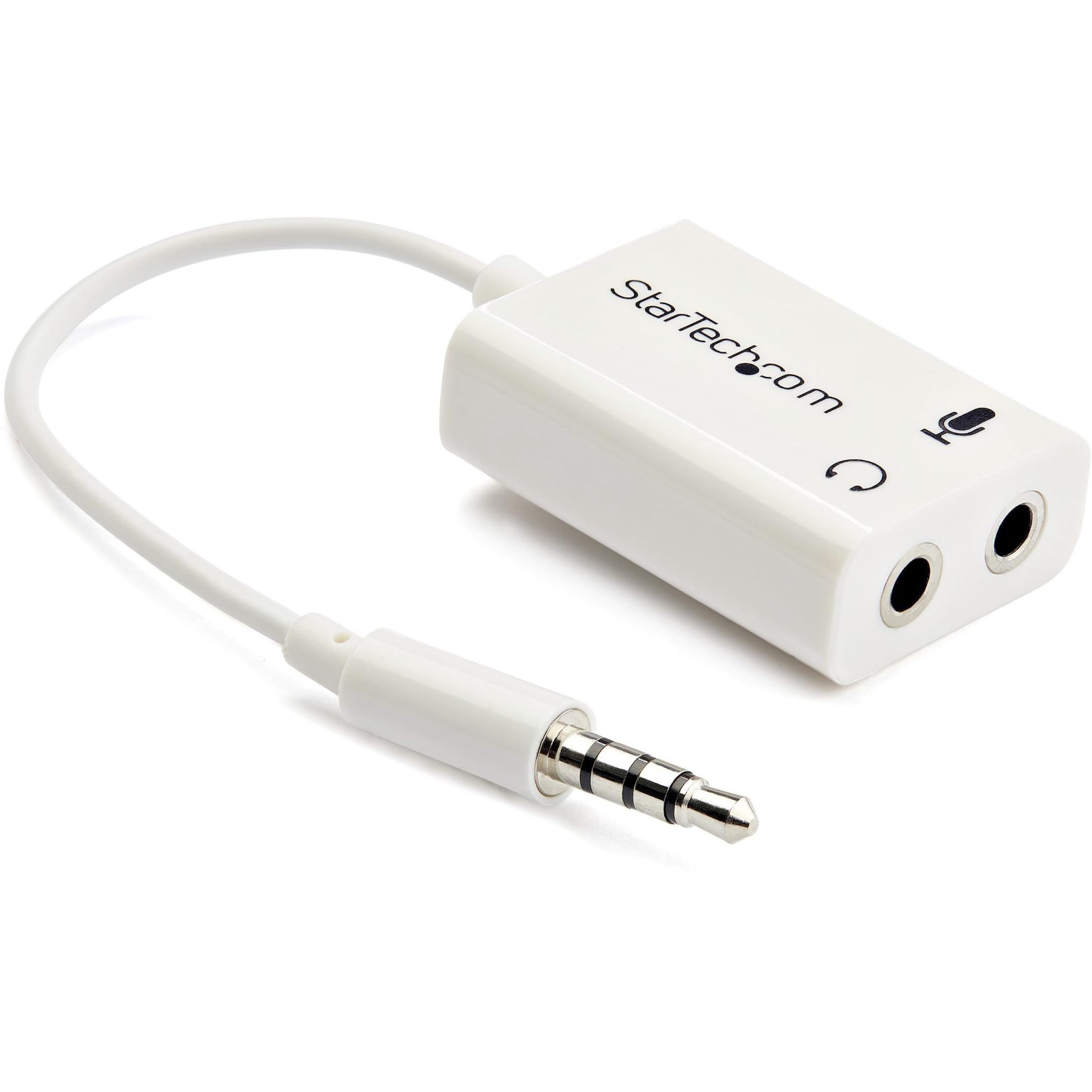 StarTech.com 4 Position Microphone and Headphone Splitter – 3.5 mm – 4 Pin / 4 Pole – Mic and Audio Combo Splitter Cable (MUYHSMFFADW