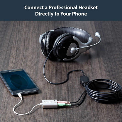 StarTech.com 4 Position Microphone and Headphone Splitter – 3.5 mm – 4 Pin / 4 Pole – Mic and Audio Combo Splitter Cable (MUYHSMFFADW