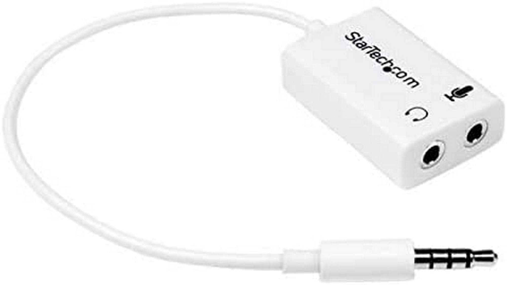 StarTech.com 4 Position Microphone and Headphone Splitter – 3.5 mm – 4 Pin / 4 Pole – Mic and Audio Combo Splitter Cable (MUYHSMFFADW