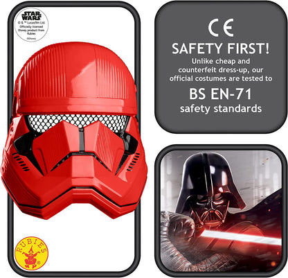 Rubie's Official Disney Star Wars Ep 9, Red Stormtrooper Half Face Mask, Childs One Size