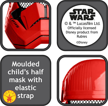 Rubie's Official Disney Star Wars Ep 9, Red Stormtrooper Half Face Mask, Childs One Size
