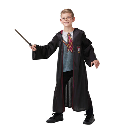Rubie's Official Harry Potter Gryffindor Deluxe Robe Costume with Wand and Glasses, Kids Fancy Dress