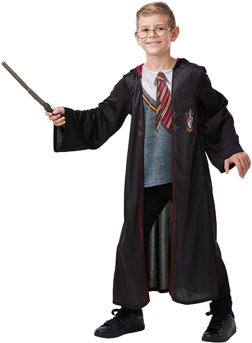 Rubie's Official Harry Potter Gryffindor Deluxe Robe Costume with Wand and Glasses, Kids Fancy Dress