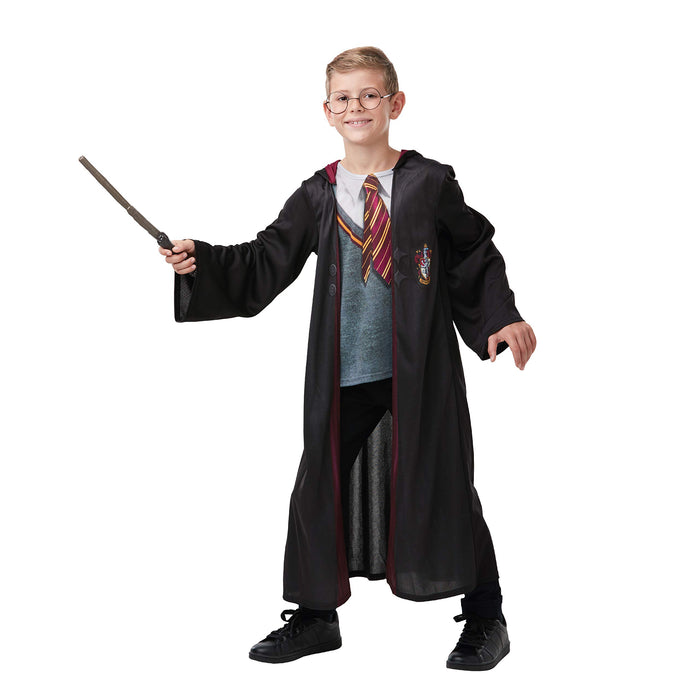 Rubie's Official Harry Potter Gryffindor Deluxe Robe Costume with Wand and Glasses, Kids Fancy Dress