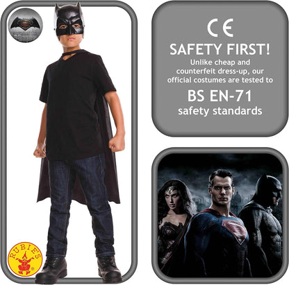 Rubie's 32669NS Official Dc Comics Warner Bros Dawn of Justice Batman Mask and Cape, Kid's