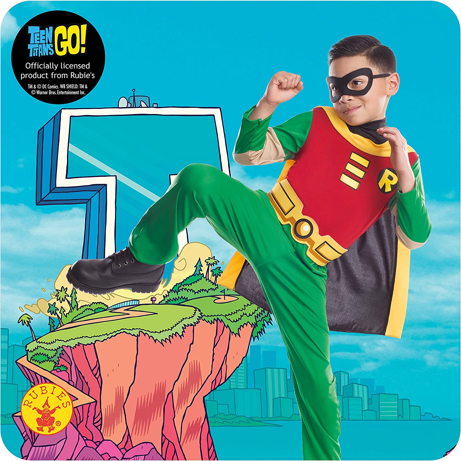 Rubie's Official DC Comic Teen Titan Robin Child Costume, Superhero Fancy Dress