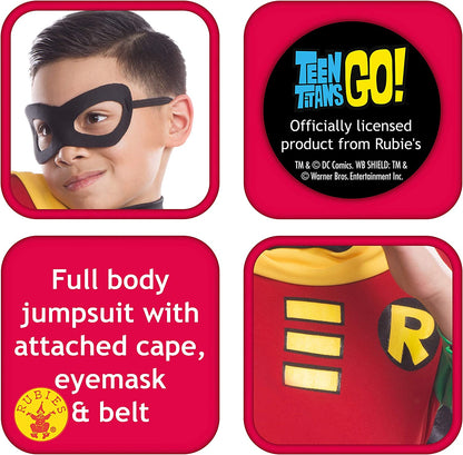 Rubie's Official DC Comic Teen Titan Robin Child Costume, Superhero Fancy Dress