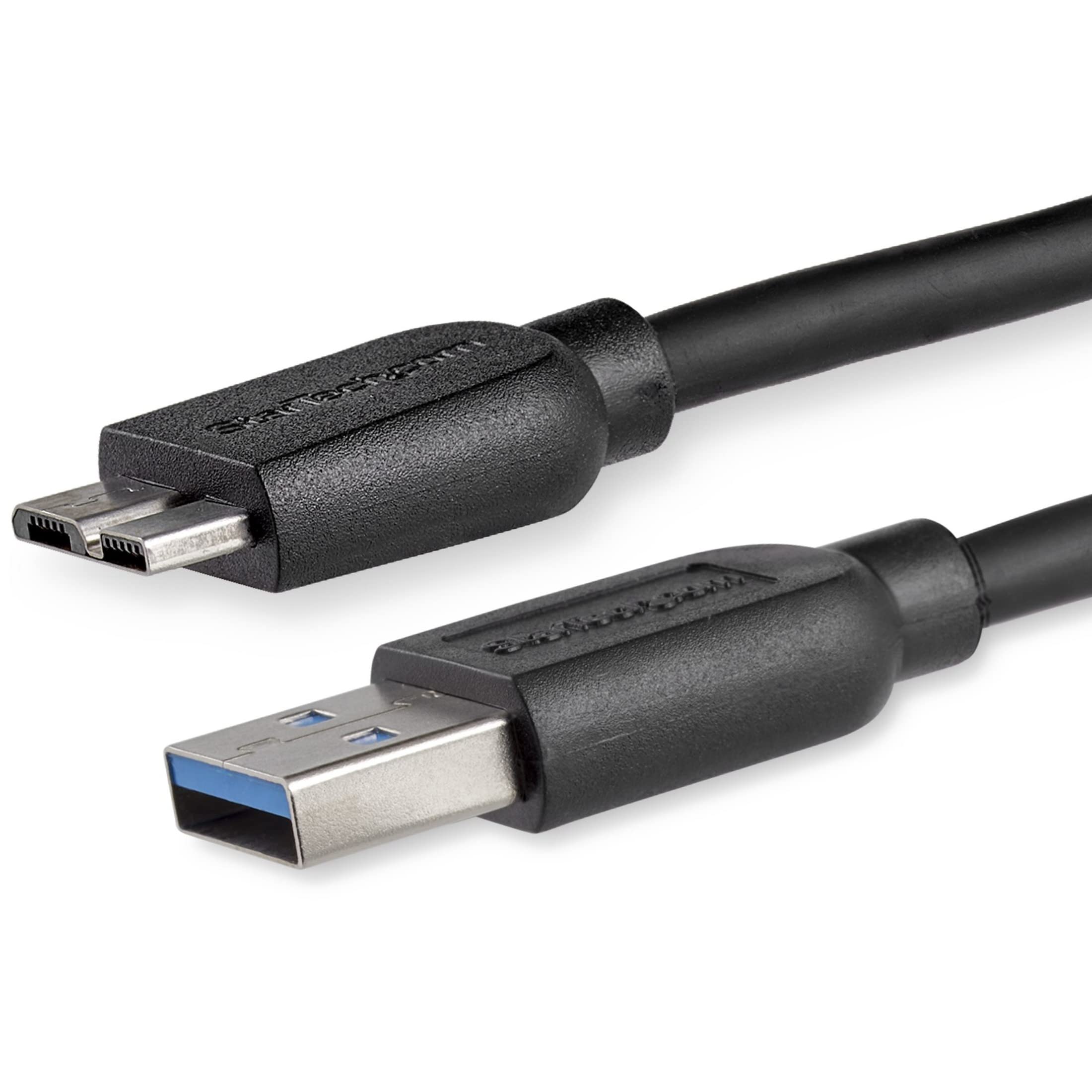 StarTech.com 2m 6ft Slim USB 3.0 A to Micro B Cable M/M - Mobile Charge Sync USB 3.0 Micro B Cable for Smartphones and Tablets (USB3AUB2MS